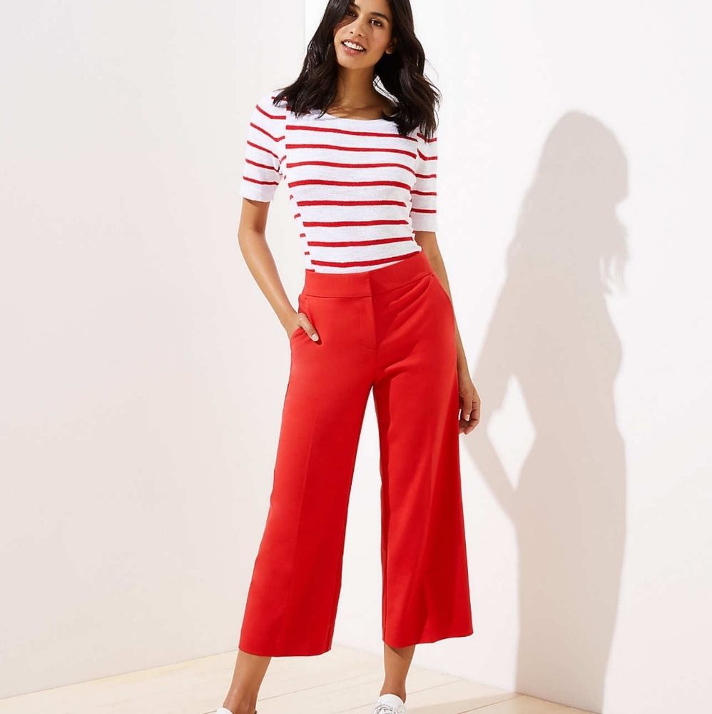 Wide leg pants Ann Taylor Loft-red